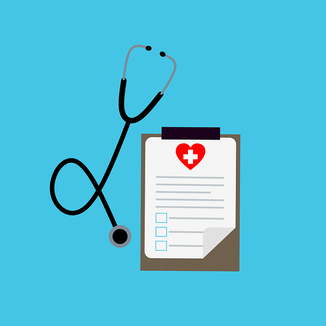 Showing a stethoscope and a clipboard with a questionnaire on it