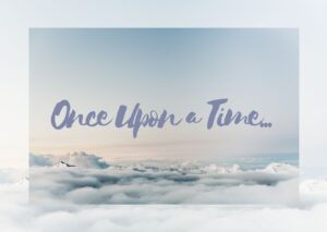 A seascape with Once Upon a Time written across it depicting stories told to health professionals