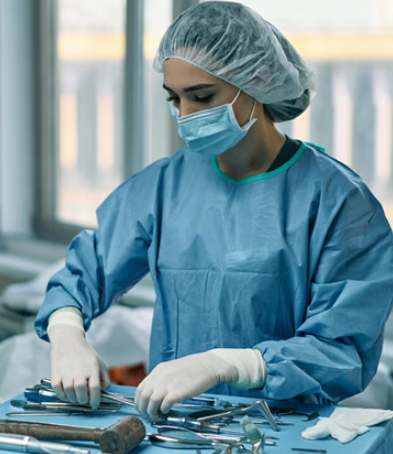a UK nurse preparing for an operation