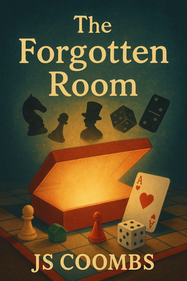 A olde world image of traditional family games in a gloomy room 